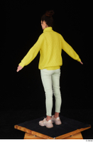  Waja casual dressed jeans pink sneakers standing whole body yellow sweater with turleneck 0012.jpg